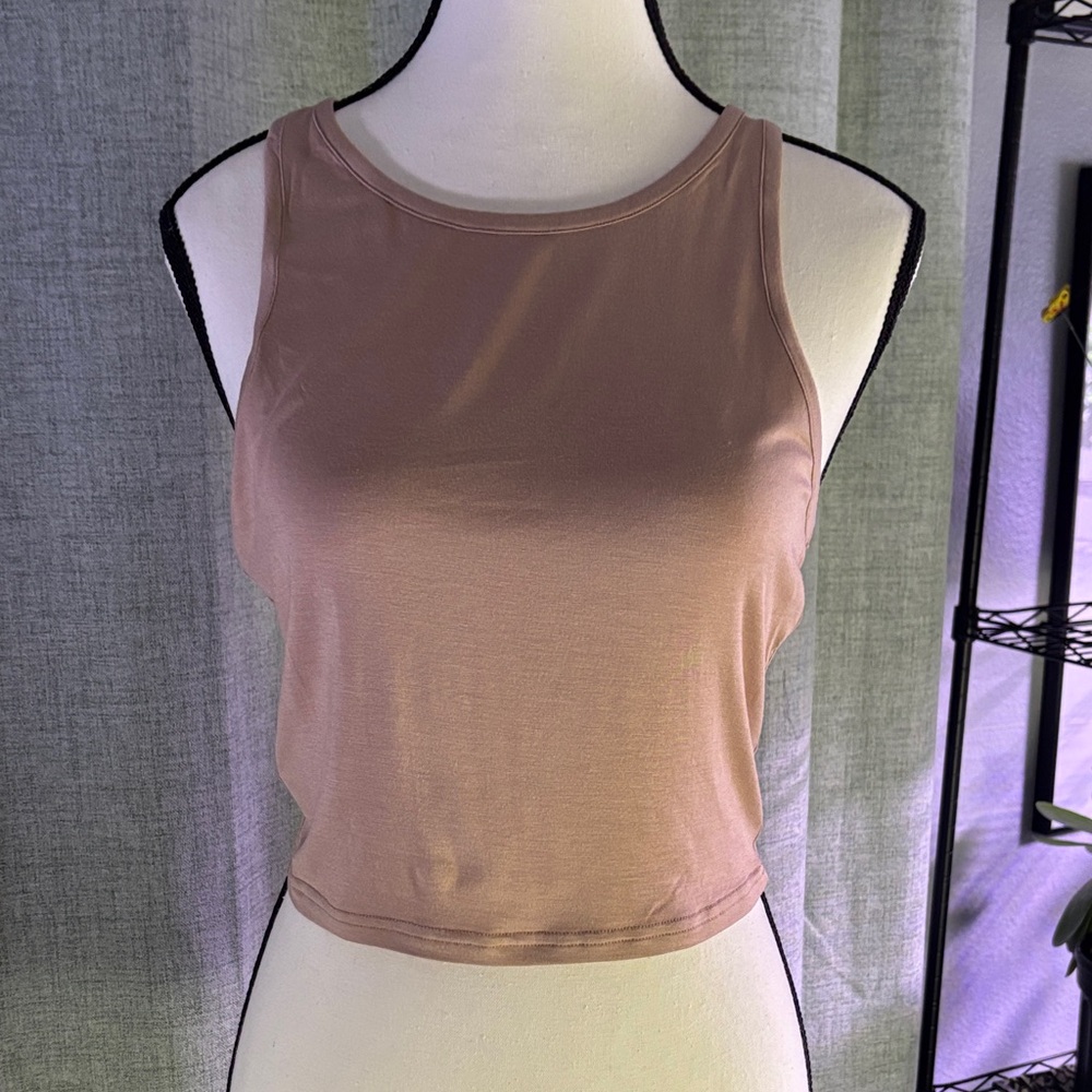 Women's Pink Sleeveless Crop Top